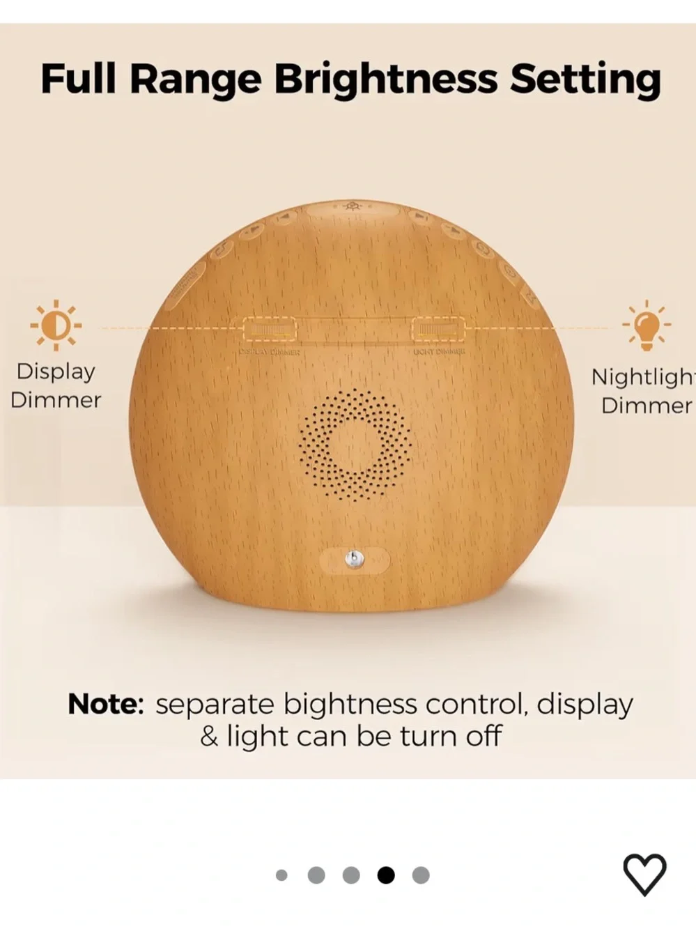 Sunrise Alarm Clock with Wood Base - white interchangeable LED Display